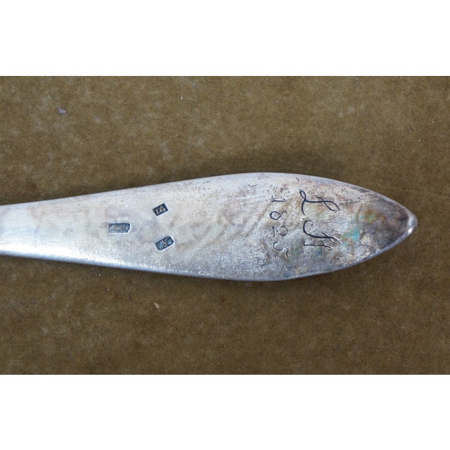 Antique 1825 English Georgian Regency Silver Soup Serving Spoon Ladle 205g 14" For Sale - Image 13 of 13