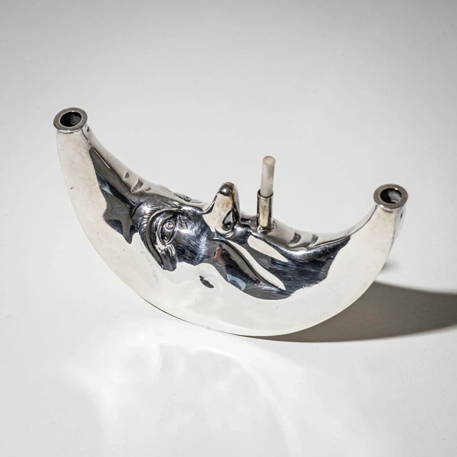 Silver Silver Cigar Lighter in Crescent Moon Shape, 1891 For Sale - Image 8 of 8