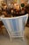Vintage White Wicker Wing Back Arm Chair W/ Blue Cushions & Coil Sprung Seat For Sale - Image 11 of 18