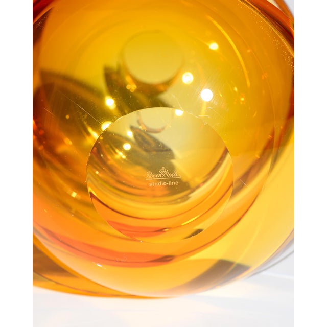 Blockglas Amber Globe Vase from Rosenthal Creative Center, Germany, 2012 For Sale - Image 9 of 10