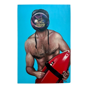 2013 "Haselhoff Bowling" Acrylic on Wooden Board Painting by David Grizzle