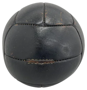 Vintage Black Leather Medicine Ball, 1930s