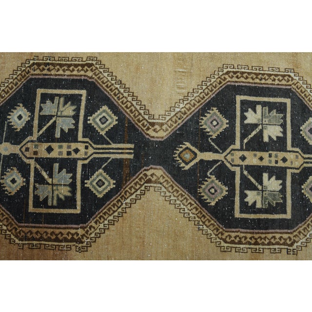 1970s 1970s Vintage Handmade Wool Cotton Beige Runner Rug For Sale - Image 5 of 11