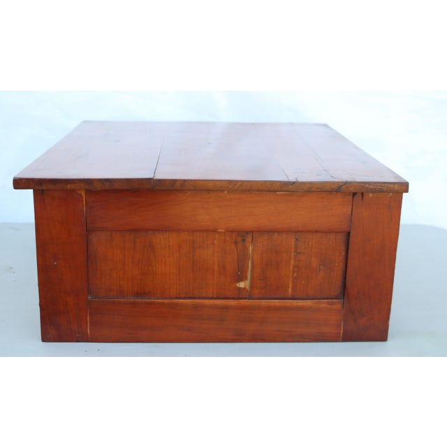 American Late 19th Century Clark's o.n.t. 2 Drawer Walnut Spool Cabinet Dresser Top Jewelry Box With Brass Stem Pulls For Sale - Image 3 of 13