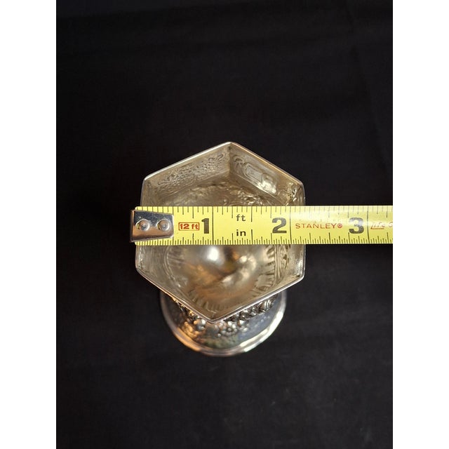 Antique German 800 Solid Silver Hexagonal Kiddush Cup Goblet Judaica Shabbat C1890 For Sale - Image 16 of 18