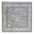 Modern Gray Oushak Style Handmade Floral Motif Square Wool Rug For Sale