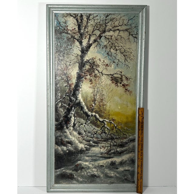 Vintage Impressionist Oil Painting: Winter Sunset, Mr. Shade, c. 1935 For Sale - Image 9 of 10
