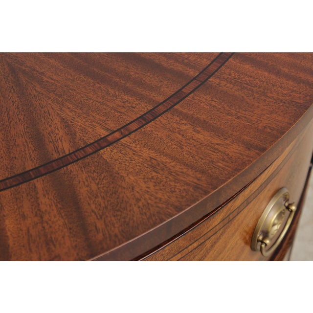 Councill Craftsman Inlaid Mahogany Demilune Chest For Sale - Image 10 of 15