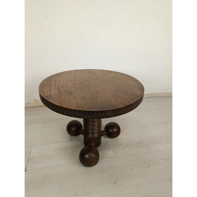 Brutalist Art Deco Side Table by Charles Dudouyt, 1940s For Sale - Image 3 of 18