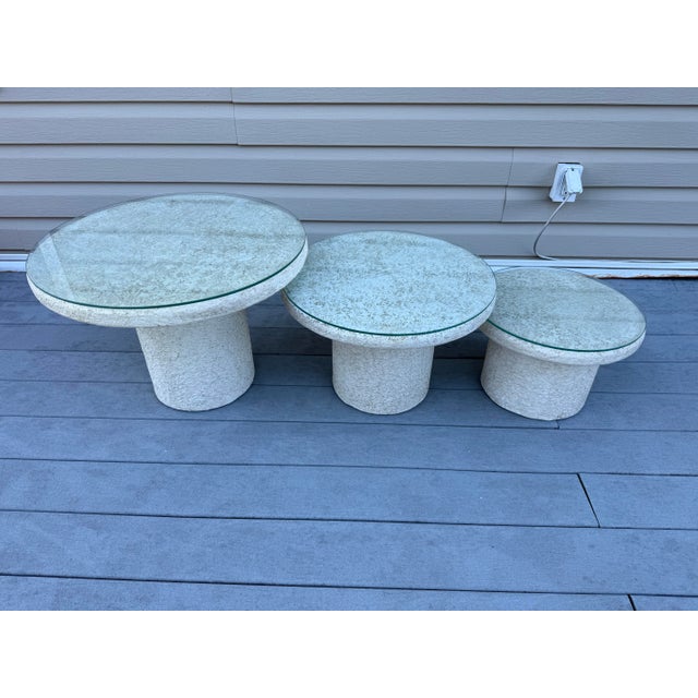 Glass 1980 Nested Mushroom Tables - Set of 3 For Sale - Image 7 of 7