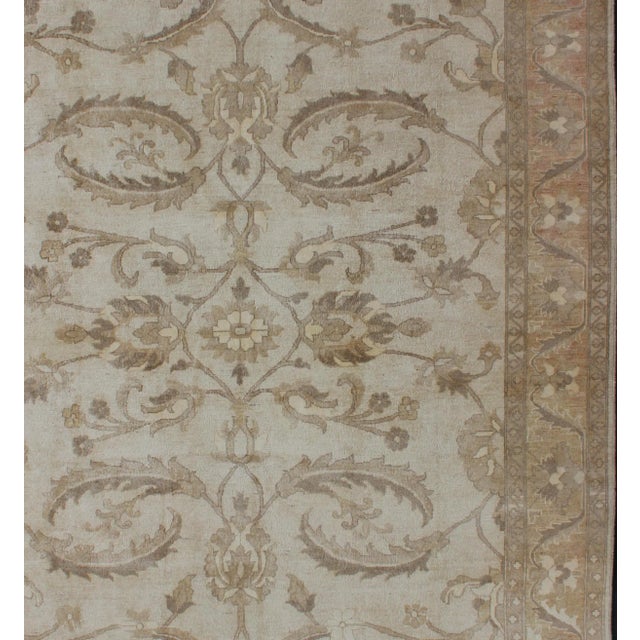 Islamic Chobi Rug From Pakistan in Muted Earthy Tones of Brown, Taupe, Gray and Pale Green For Sale - Image 3 of 12