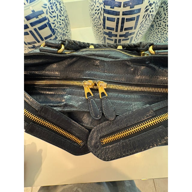 Vintage Balenciaga Moto Giant 12 Velo Bleu Obscur Navy Lambskin Leather Bag For Sale - Image 15 of 15