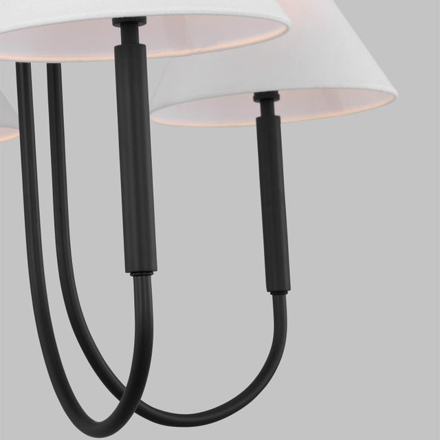 Visual Comfort Visual Comfort Studio Porteau 5-Light Medium Chandelier in Midnight Black For Sale - Image 4 of 5