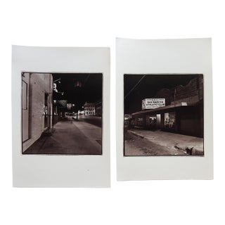 Late 20th Century San Marcos Texas Evening Street Scene Photograph - A Pair For Sale