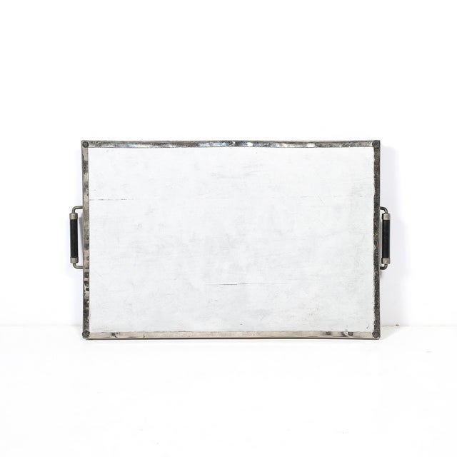 Documented Art Deco Spiral Cubist Eglomise White, Cream & Black Detailed Tray For Sale - Image 10 of 10