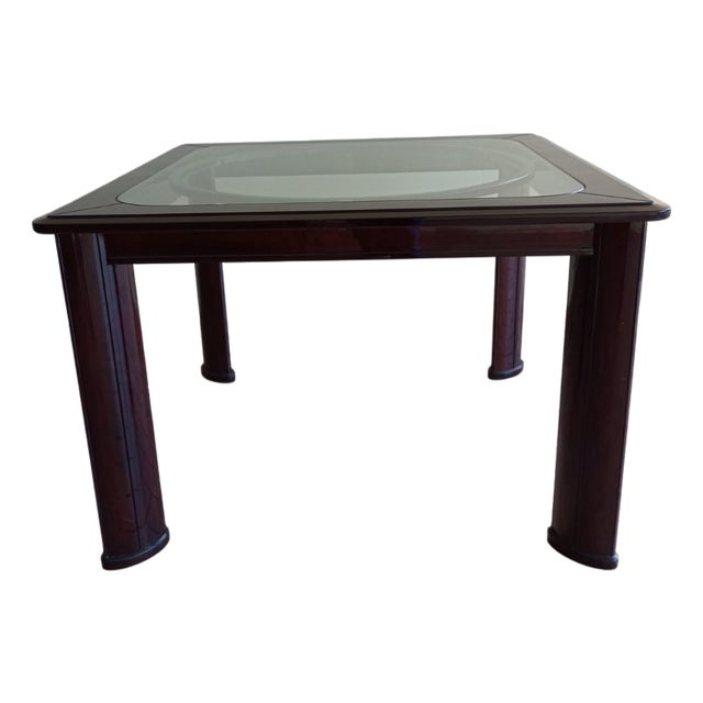 Art Deco Square Table with Glass Top, France, 1960s For Sale