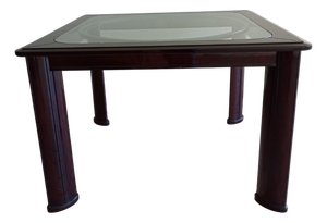 Art Deco Square Table with Glass Top, France, 1960s
