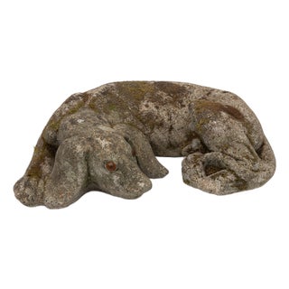 Reconstituted Stone Dog Spaniel Garden Ornament, England 20th Century For Sale