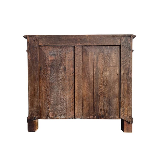 Brown Antique French Art Nouveau Oak Buffet with Floral Details, 1890s For Sale - Image 8 of 12