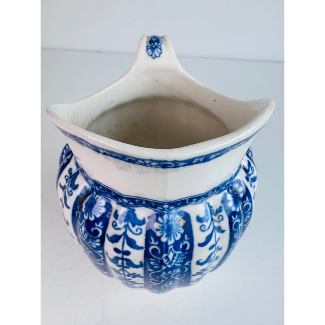 Victorian Late 19th Century Mintons Blue and White Queensberry Pitcher For Sale - Image 3 of 7