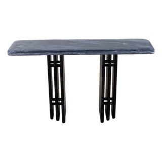 Late 20th Century Scandinavian Post Modern Sofa or Console Table Marble Rectangle Top by Bendixen Designs Made in Denmark For Sale