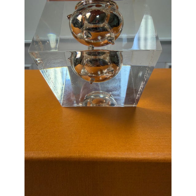 Rare 1970 Japan World Expo "Time Capsule" Lucite Paperweight by Matsushita (Panasonic) - In Original Box For Sale In West Palm - Image 6 of 7