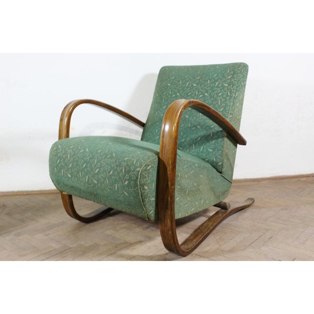 A very elegant armchair designed by Jindrich Halabala in 1930 in the Czech Republic. Model H 269 Cozy and comfortable....