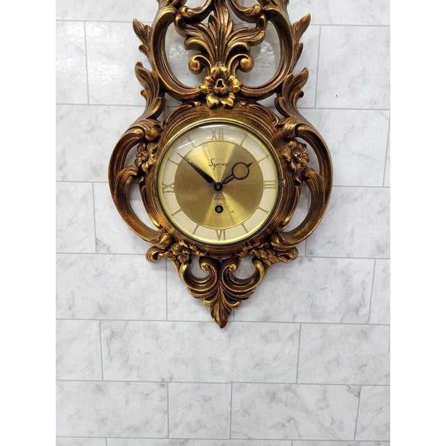 Vintage Syroco Gold Wall Clock Chairish