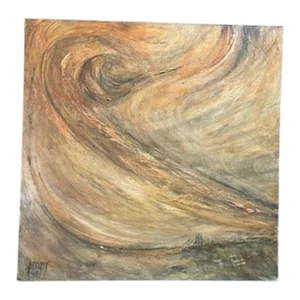 1990s Abstract Oil Painting on Canvas by Perqoy – Vintage Art