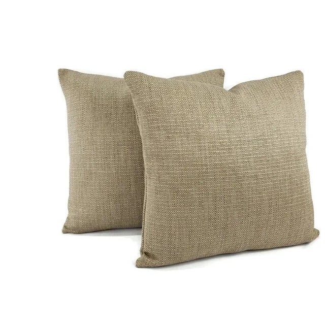 From designer brand, Casamance is this lovely fabric called Mineral Uni in the color Beige Fonce pillow cover. Stunning...
