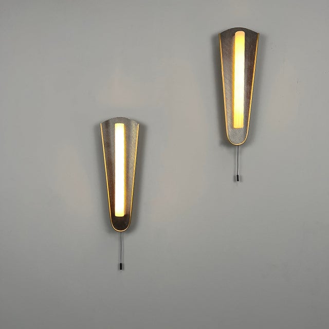 Mid-Century Gilt Wall Lights from Erco, Germany, 1950s, Set of 2 For Sale - Image 4 of 8