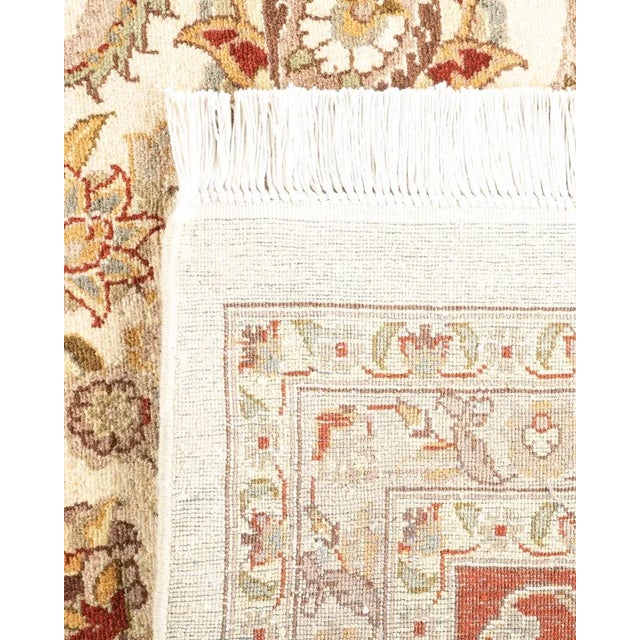 2000 - 2009 Mogul, One-of-a-Kind Hand-Knotted Area Rug in Ivory, 9' 0" x 12' 10" For Sale - Image 5 of 8