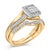 Contemporary 14K Yellow Gold Plated Sterling Silver 1/2 Cttw Princess Square Diamond Bridal Set - Size 7 For Sale - Image 3 of 6