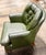 Olive Olive Green Leather Tufted Club Chair For Sale - Image 8 of 12