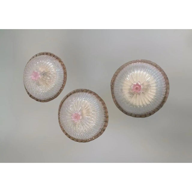 Pink 1960s Murano Graniglia Flush Mount For Sale - Image 8 of 8