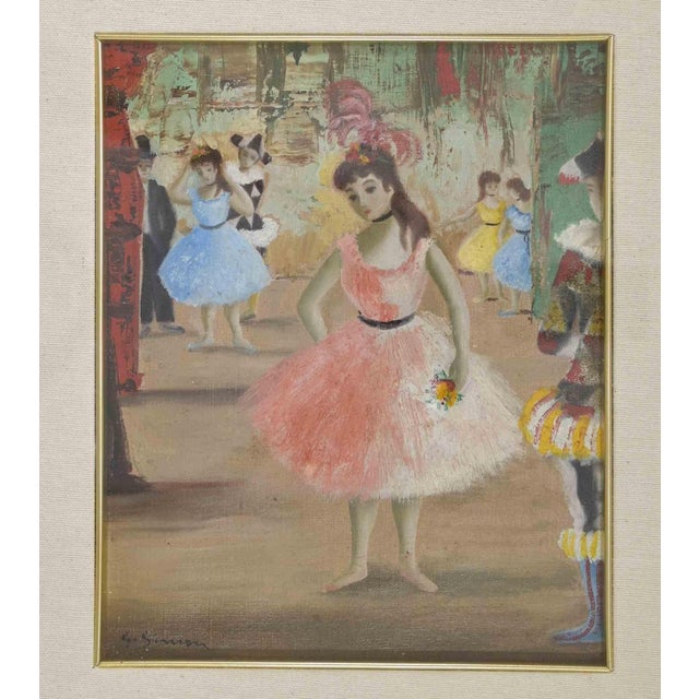 Dancer at the theater is an artwork realized by Simon Georgette in the early 20th century. Oil on canvas, 40 x 43 cm with...
