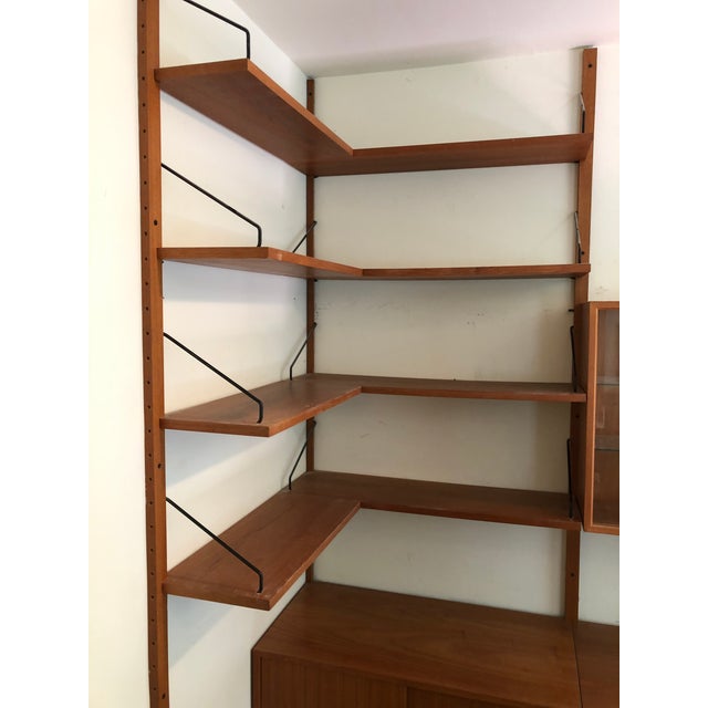 Mid Century Modern Danish Teak Wall System Made For Corner 3