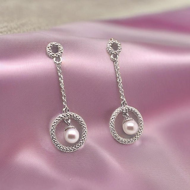 Traditional Akoya Pearl Earrings 14 Karat White Gold Certified For Sale - Image 3 of 16