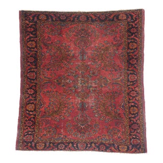 Late 19th Century Persian Lilihan Rug, 04'11 X 05'05 For Sale