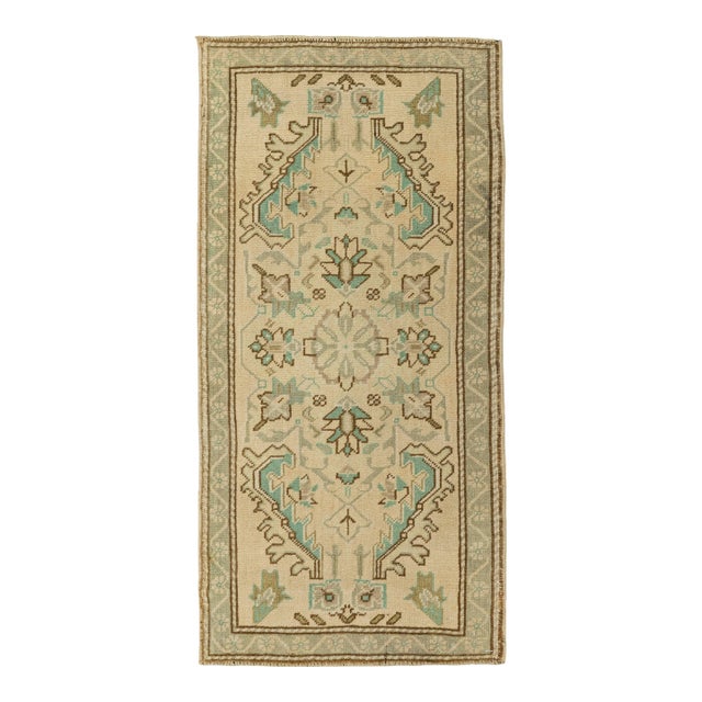 Turkish Mini Rug Oriental Hand Knotted Vintage Rug 1'9" x 3'7" #21073 For Sale