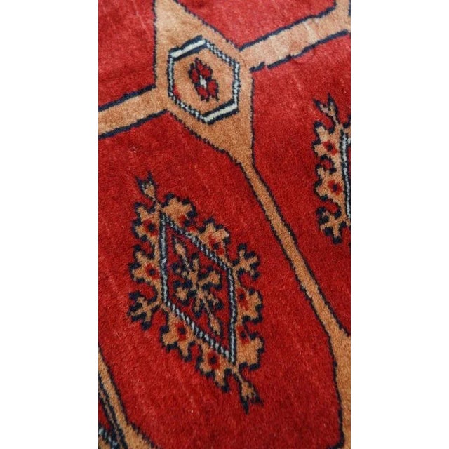 Hand-Knotted Square Oriental Decorative Rug with Red Colors For Sale - Image 3 of 7