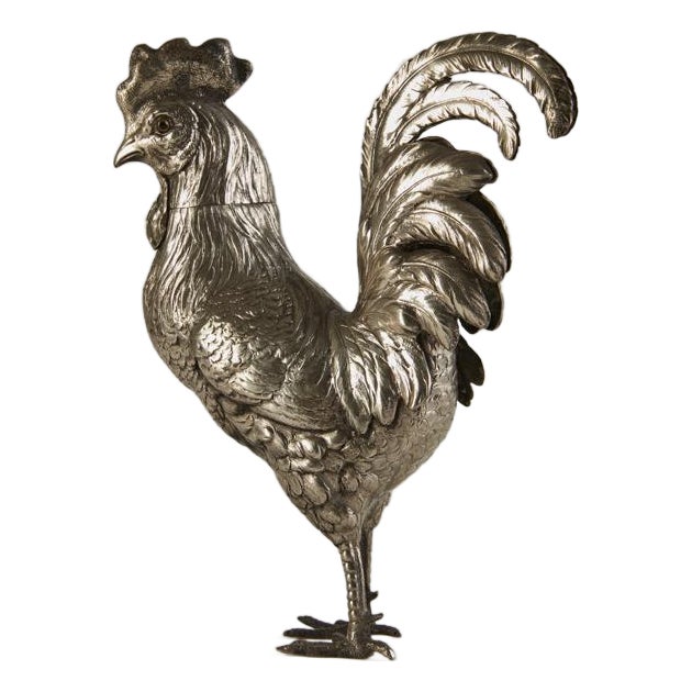 Rooster Box/Sculpture in Silver, 1960s For Sale