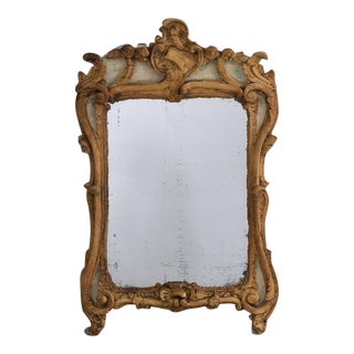 18th Century French Louis XV Period Giltwood Mirror With Original Mirror Plate For Sale