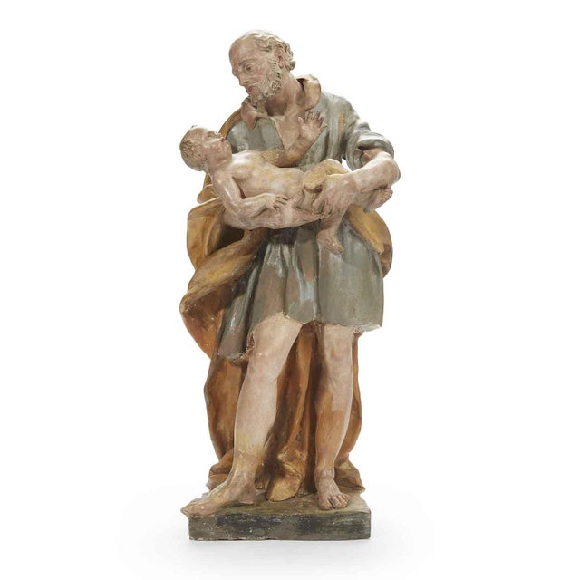 St. Joseph with Child in Terracotta, 1800s For Sale - Image 13 of 13