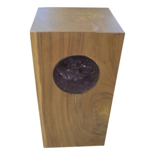 Andrianna Shamaris St. Barts Suar Wood Pedestal with Resin For Sale
