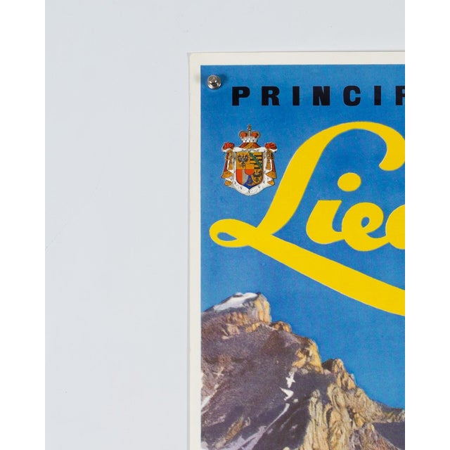 Blue Liechtenstein Travel Poster by Baron V. Falz, 1960s For Sale - Image 8 of 9
