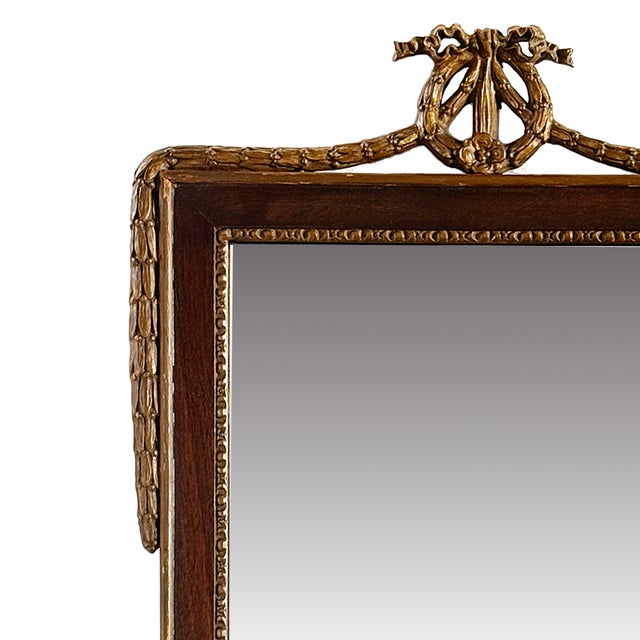 Wood Antique French Louis XVI-Style Mirror For Sale - Image 7 of 9