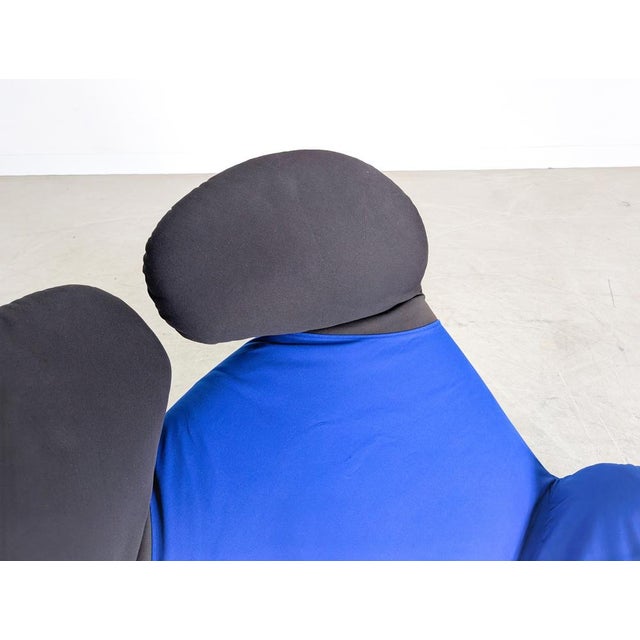 Wink Chair in Black and Blue Upholstery by Toshiyuki Kita for Cassina For Sale - Image 9 of 10