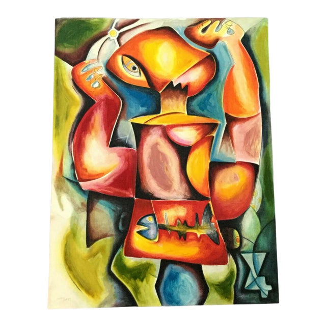 Contemporary Modernist Unframed Dreams Catching Alexandra Nechita Signed Litho For Sale