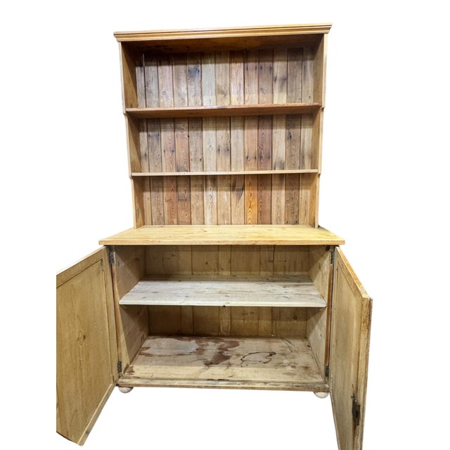 Beige Late 19th Century Pine Kitchen Dresser with Open Shelving, 1890s For Sale - Image 8 of 10